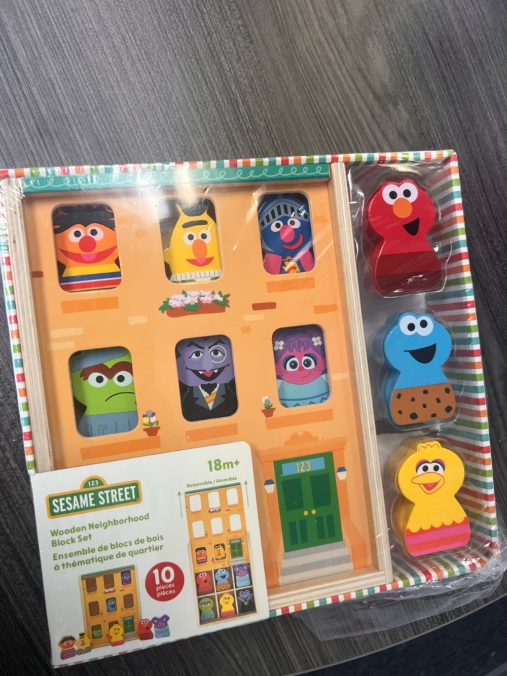 Sesame Street Wooden Neighborhood Block Set (New in Damaged Box)